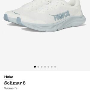 Hoka White and Light Blue Sneakers
